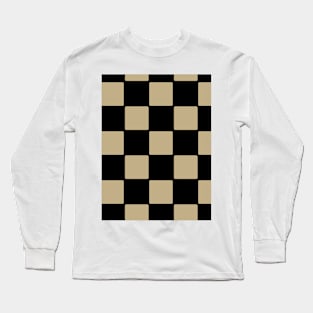 Golden cells on a black background. Chess field for playing. Long Sleeve T-Shirt